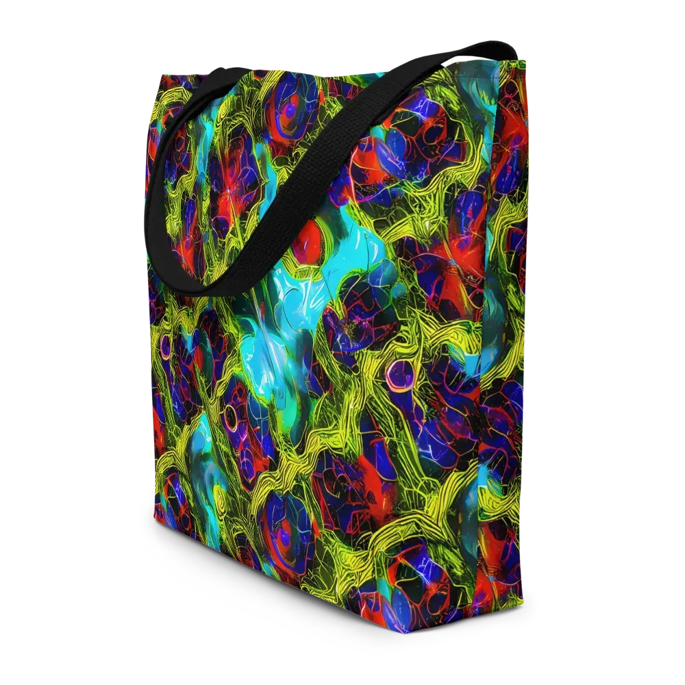Chromatic Vines on Large Tote Bag W/ Pocket — Front