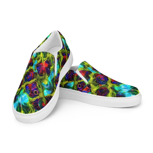 Chromatic Vines on a Women's Slip-On Canvas Shoes
