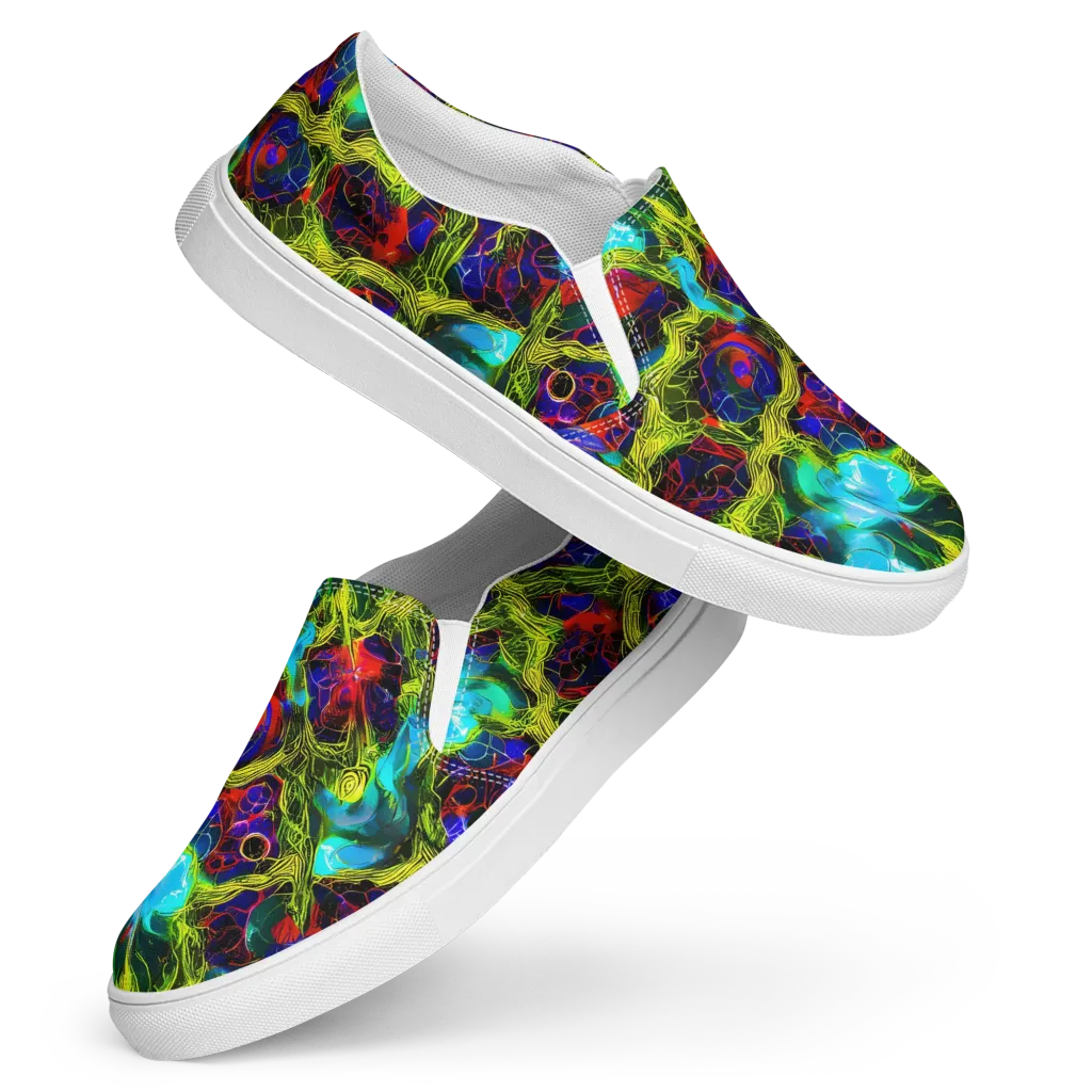 Chromatic Vines on Women's Slip-On Canvas Shoes — Front