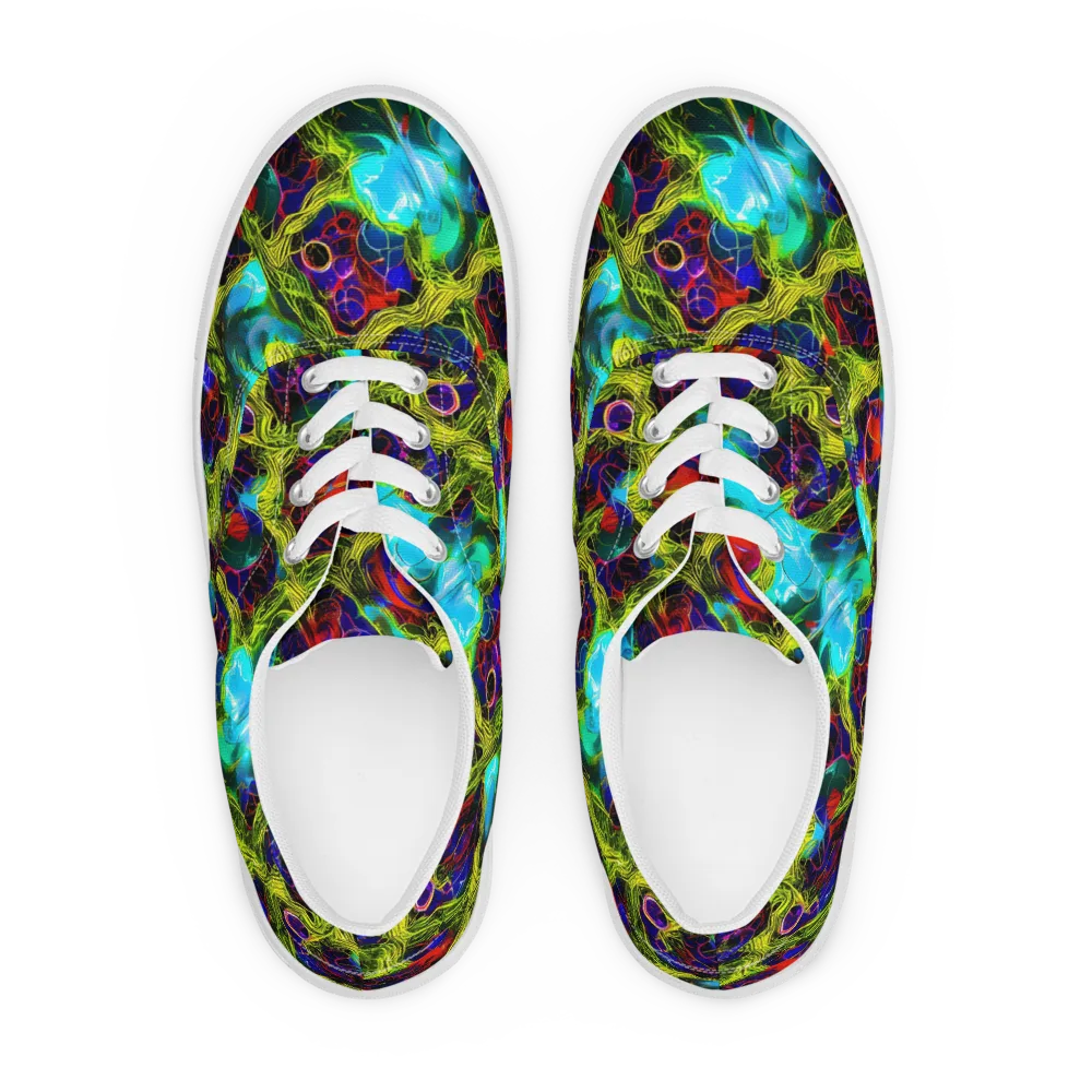 Chromatic Vines on Men's Lace-Up Canvas Shoes — Front