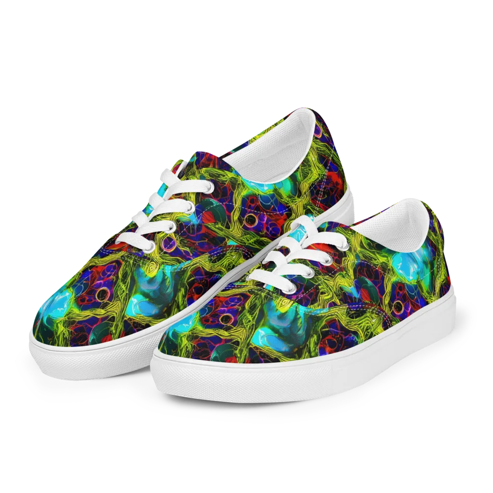 Chromatic Vines on Men's Lace-Up Canvas Shoes — Left Front