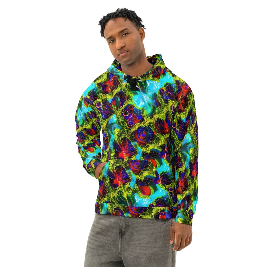 Chromatic Vines on Cotton Hoodie — Left Front