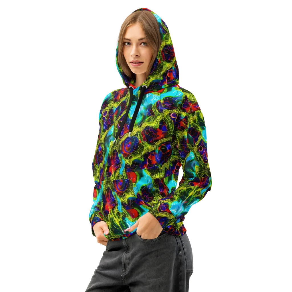 Chromatic Vines on Cotton Hoodie — Left Front