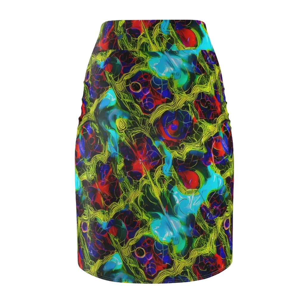 Chromatic Vines on Pencil Skirt — Back