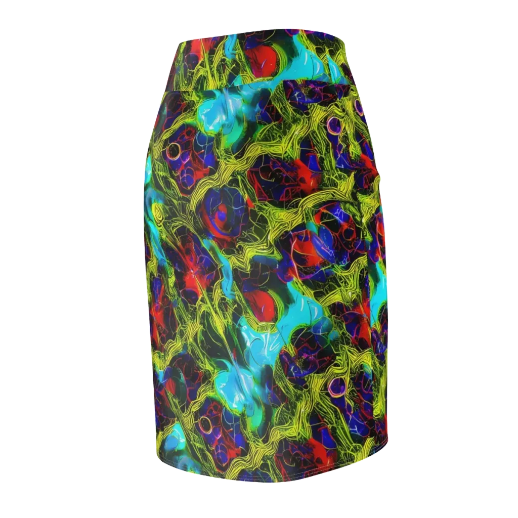 Chromatic Vines on Pencil Skirt — Back Side