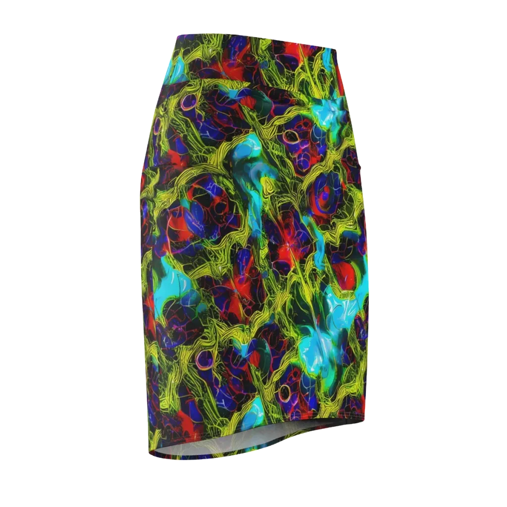 Chromatic Vines on Pencil Skirt — Front Side