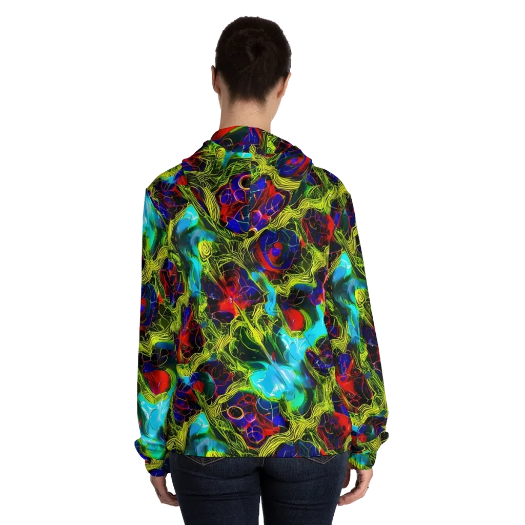Chromatic Vines on Women's Full-Zip Hoodie — Back On Person