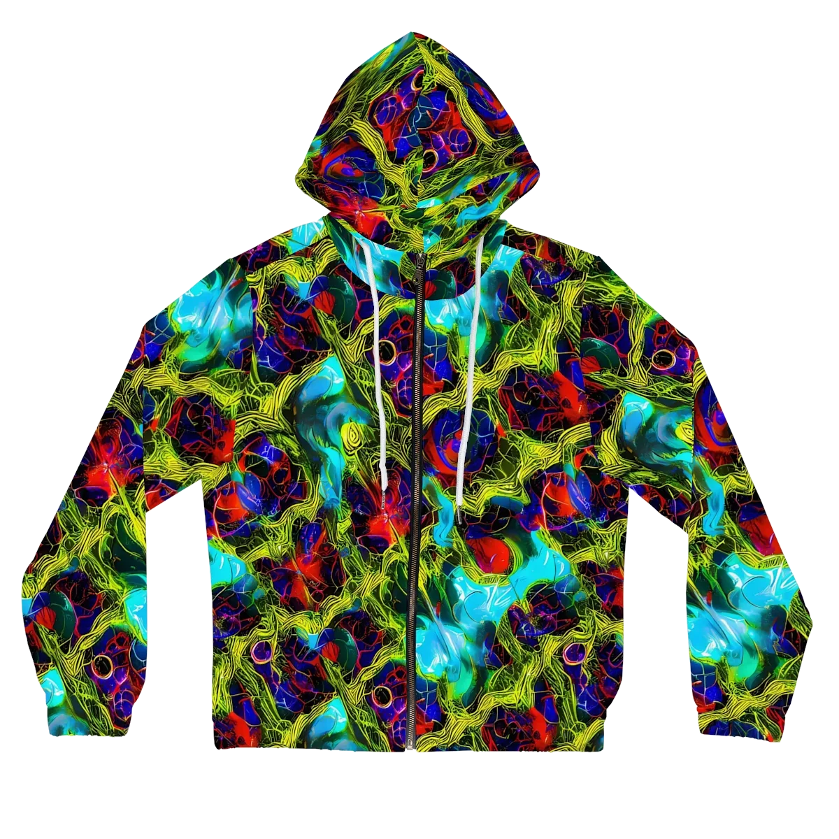Chromatic Vines on Women's Full-Zip Hoodie — Front