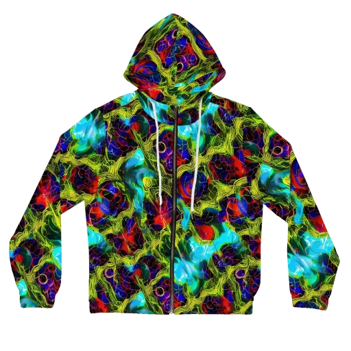 Chromatic Vines on a Women's Full-Zip Hoodie