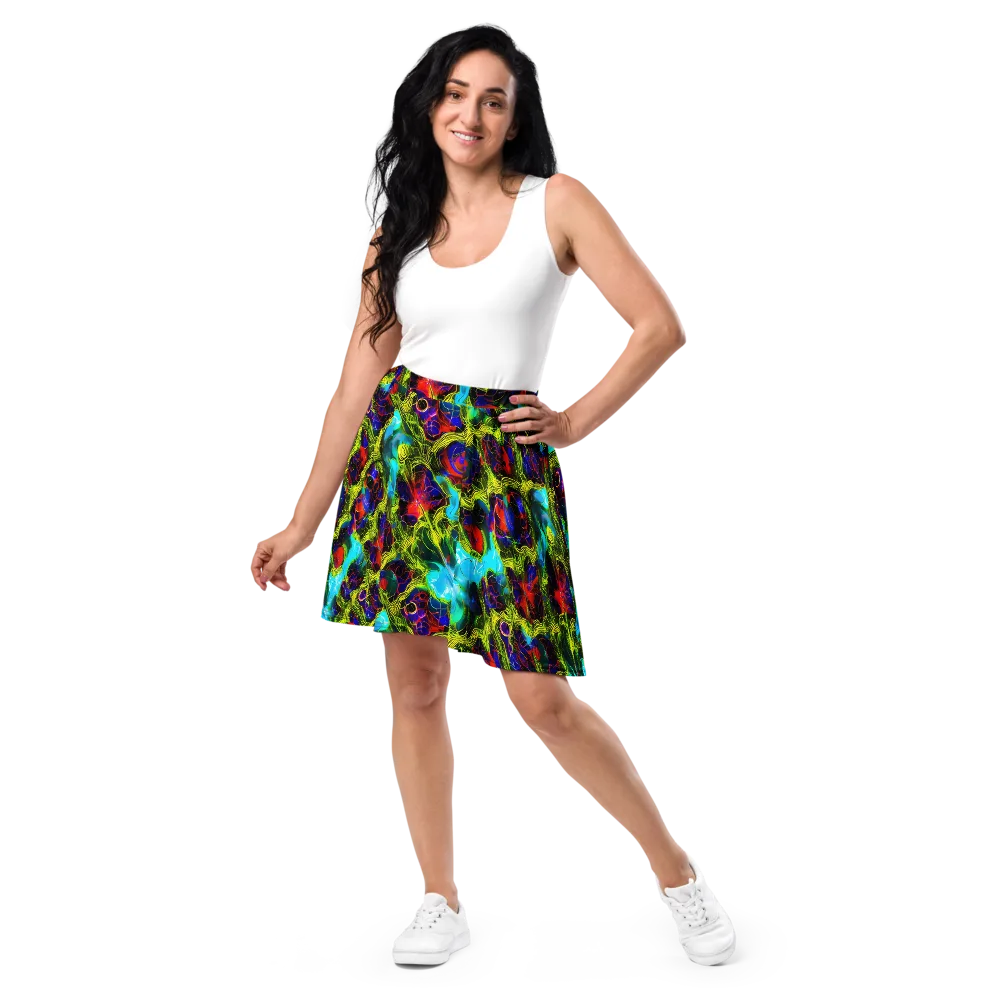 Chromatic Vines on Skater Skirt — Front