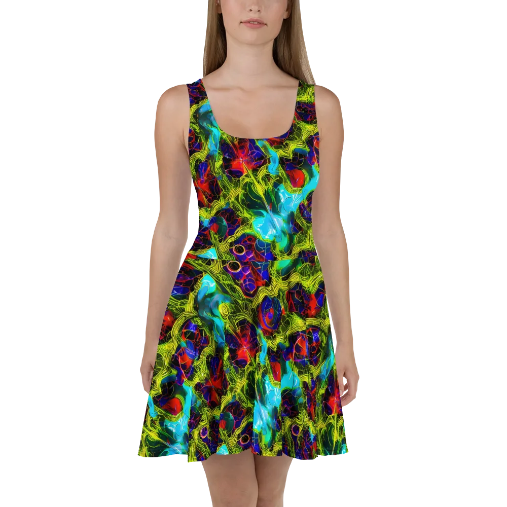 Chromatic Vines on Skater Dress — Front