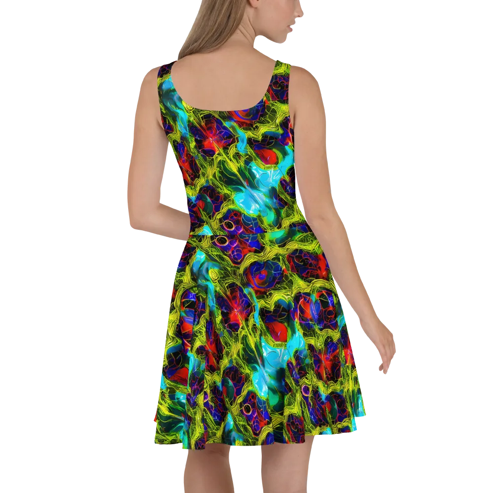 Chromatic Vines on Skater Dress — Back