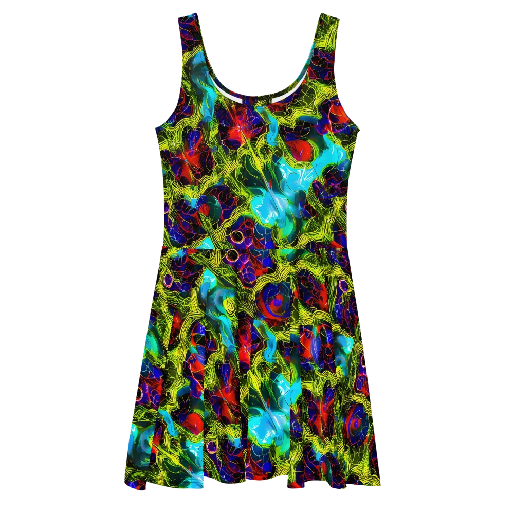 Chromatic Vines on Skater Dress — Front