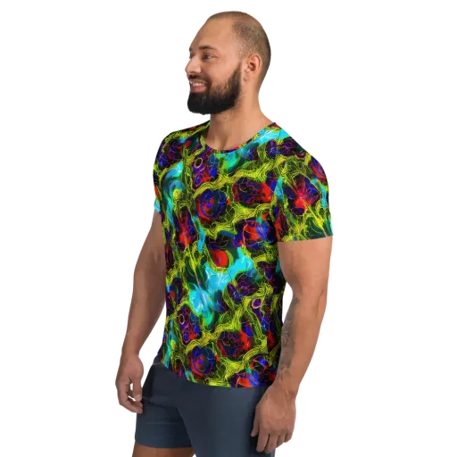 Chromatic Vines on a Men's Athletic T-Shirt