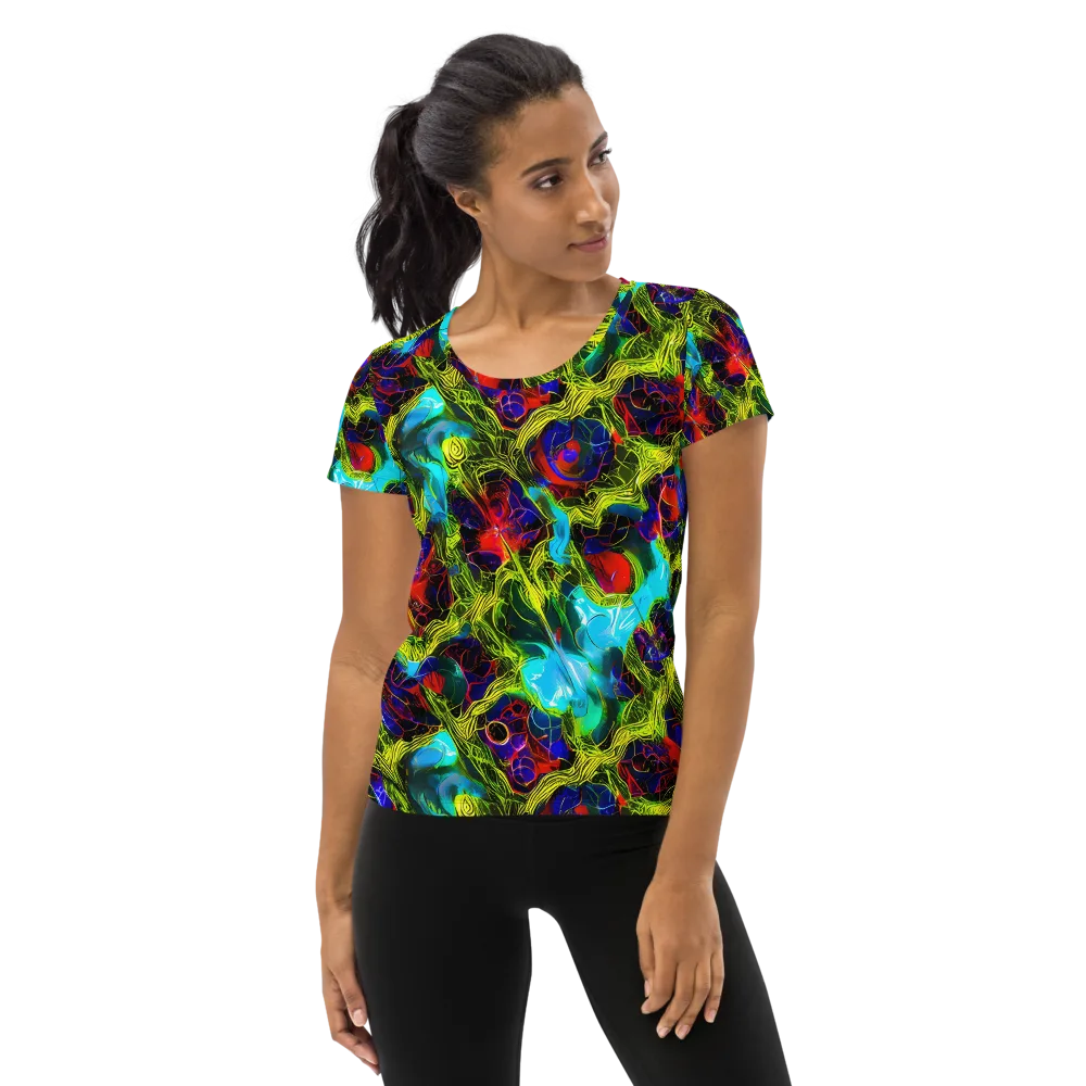 Chromatic Vines on Women's Athletic T-Shirt — Front