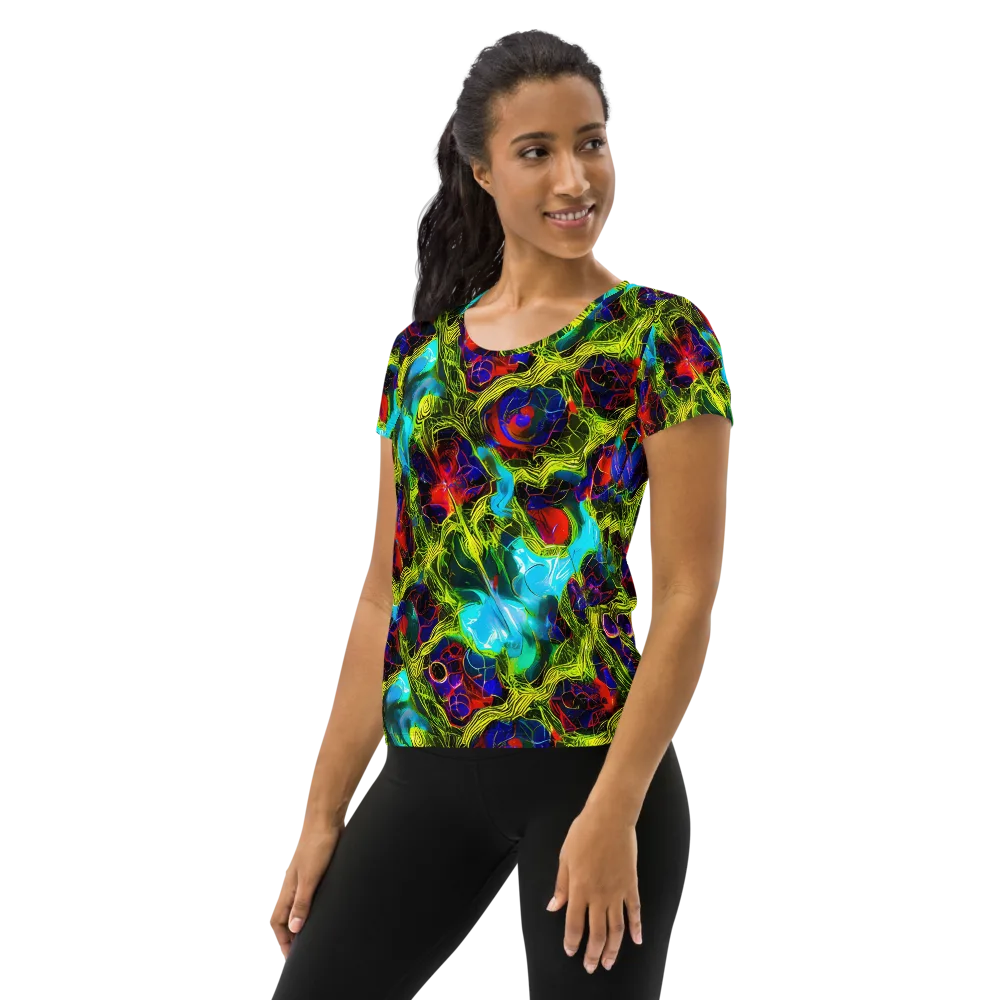 Chromatic Vines on Women's Athletic T-Shirt — Left