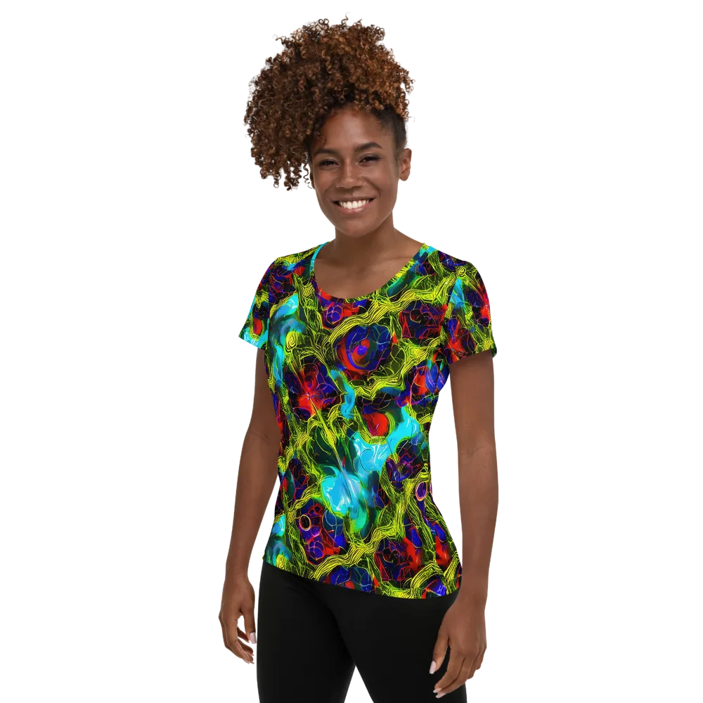 Chromatic Vines on Women's Athletic T-Shirt — Left
