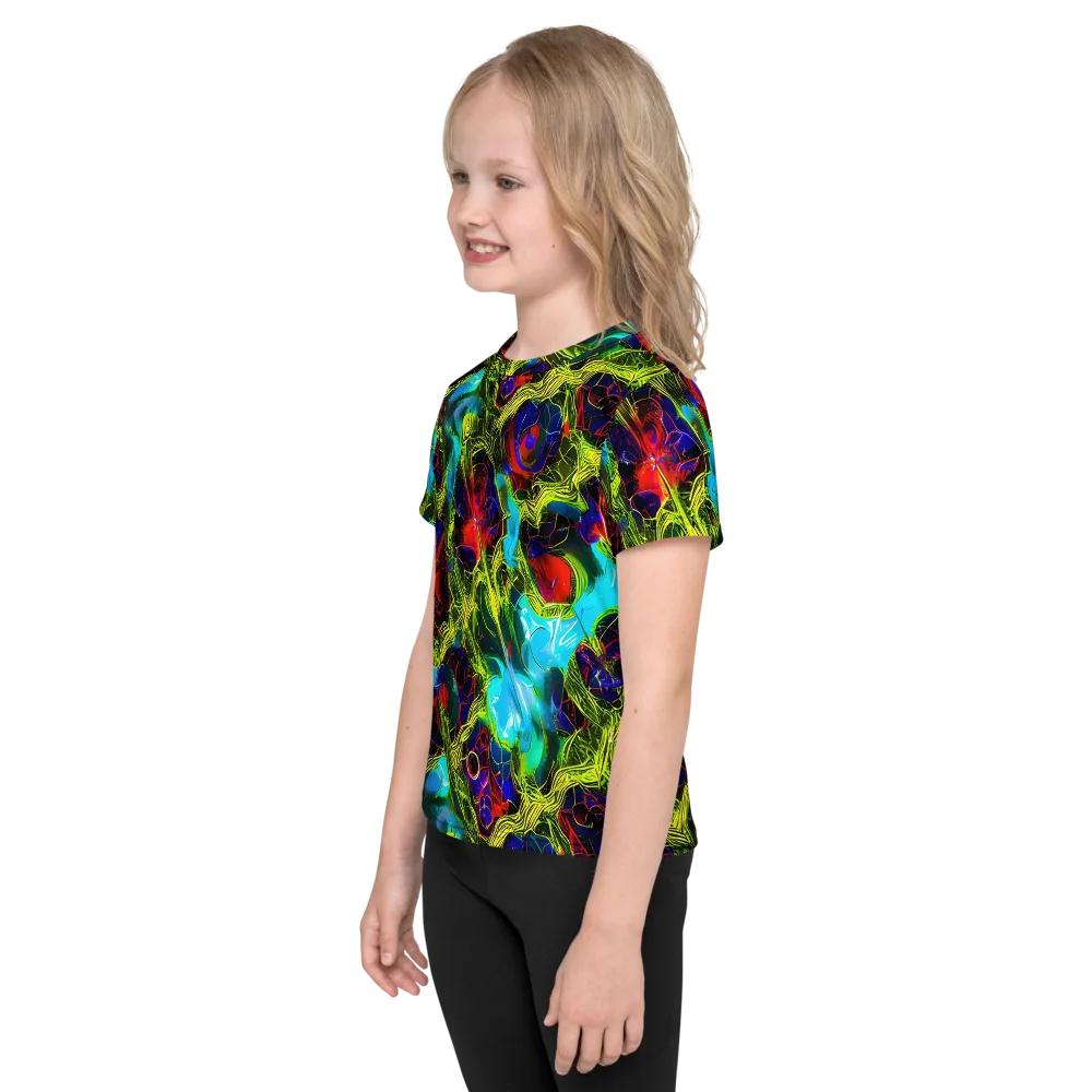Chromatic Vines on Kids Crew Neck T-Shirt — Left