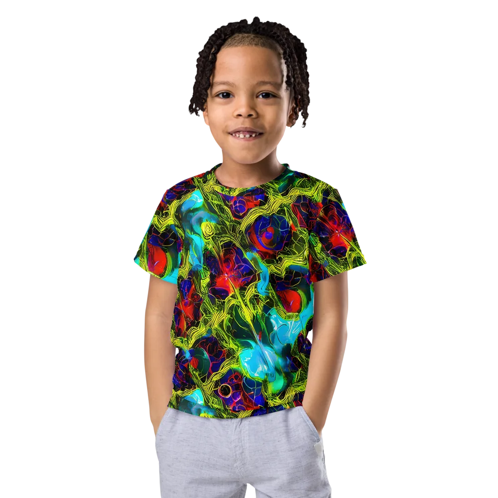 Chromatic Vines on Kids Crew Neck T-Shirt — Front