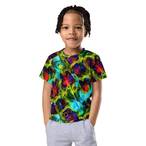 Chromatic Vines on a Kids Crew Neck T-Shirt
