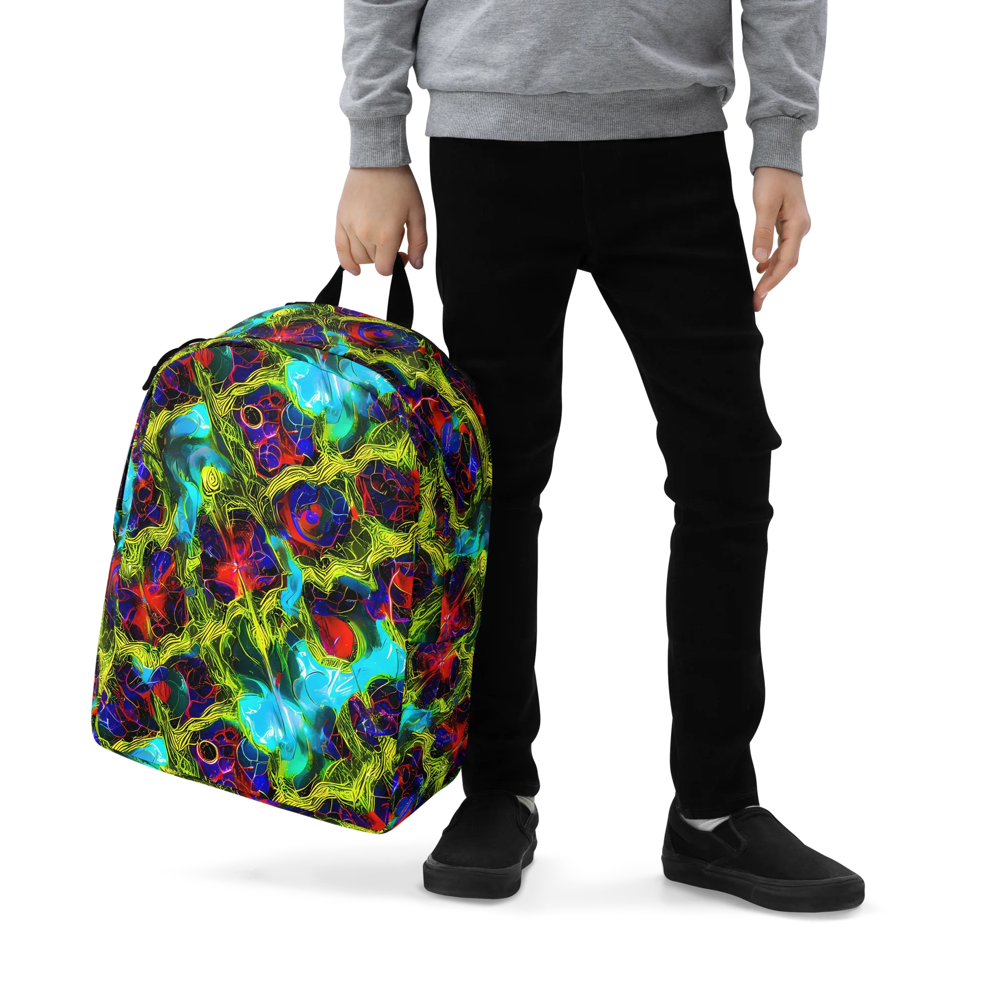 Chromatic Vines on Minimalist Backpack — Zoomed-in