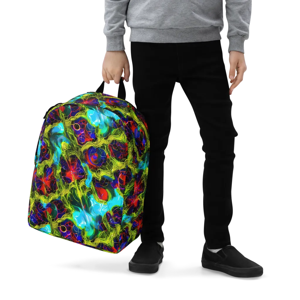 Chromatic Vines on Minimalist Backpack — Zoomed-in