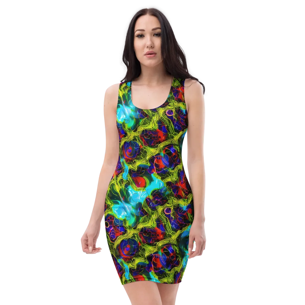 Chromatic Vines on Bodycon Dress — Front