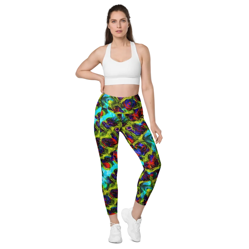 Chromatic Vines on Leggings with Pockets — Front