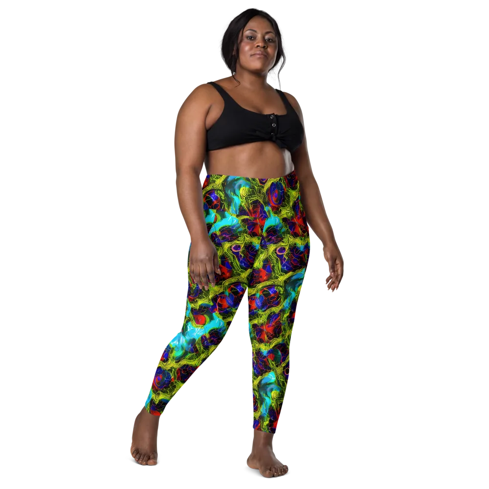 Chromatic Vines on Leggings with Pockets — Front