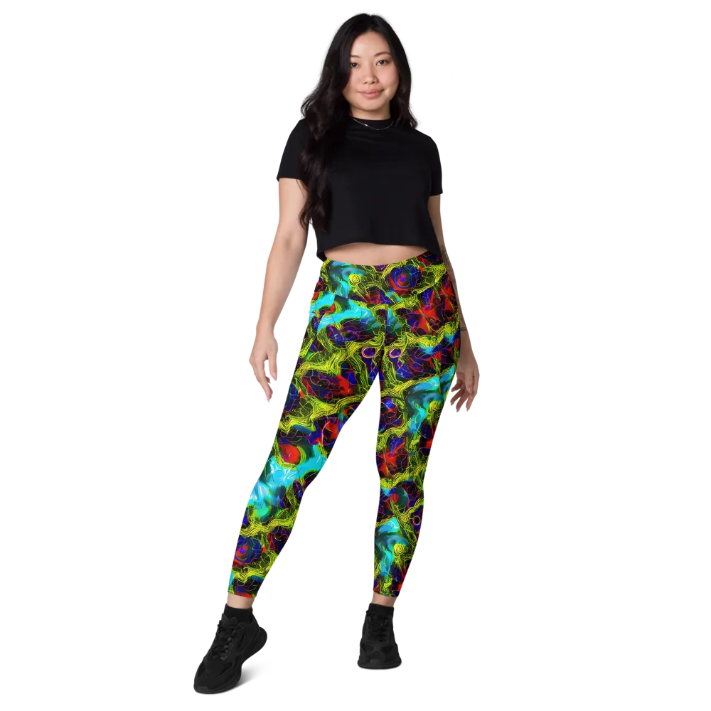 Chromatic Vines on Leggings with Pockets — Front