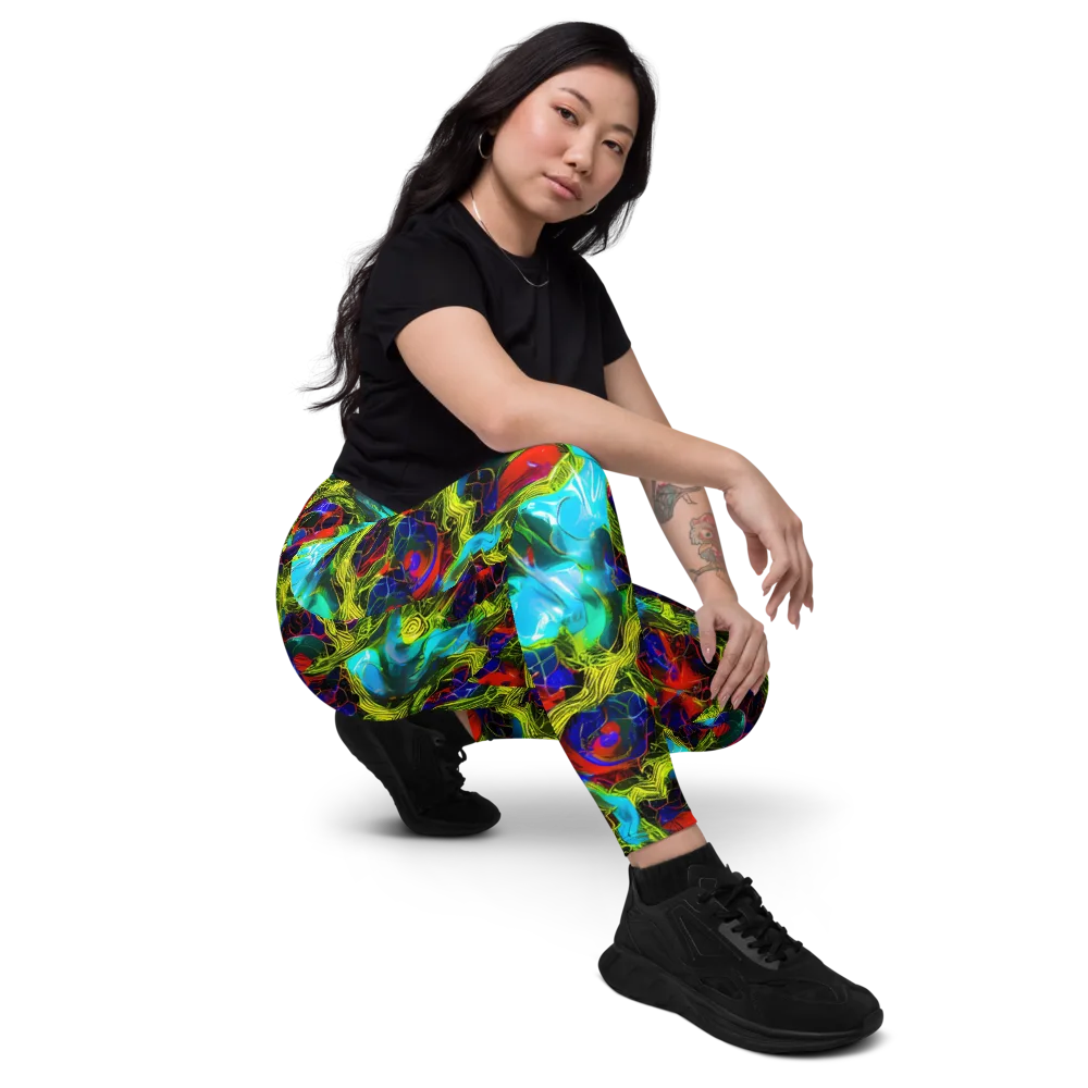 Chromatic Vines on Leggings with Pockets — Right Front