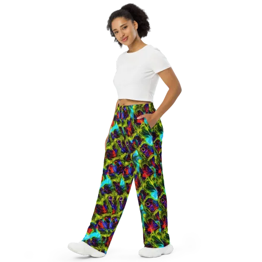 Chromatic Vines on a Wide-Leg Pants
