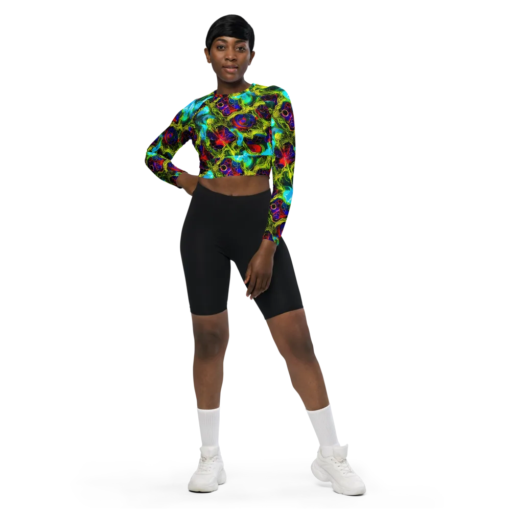 Chromatic Vines on Long Sleeve Crop Top — Front