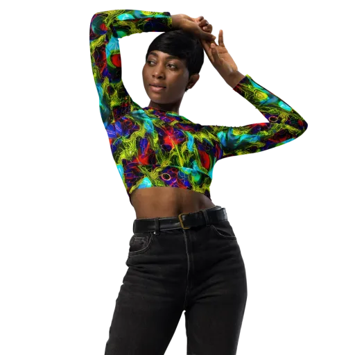 Chromatic Vines on a Long Sleeve Crop Top