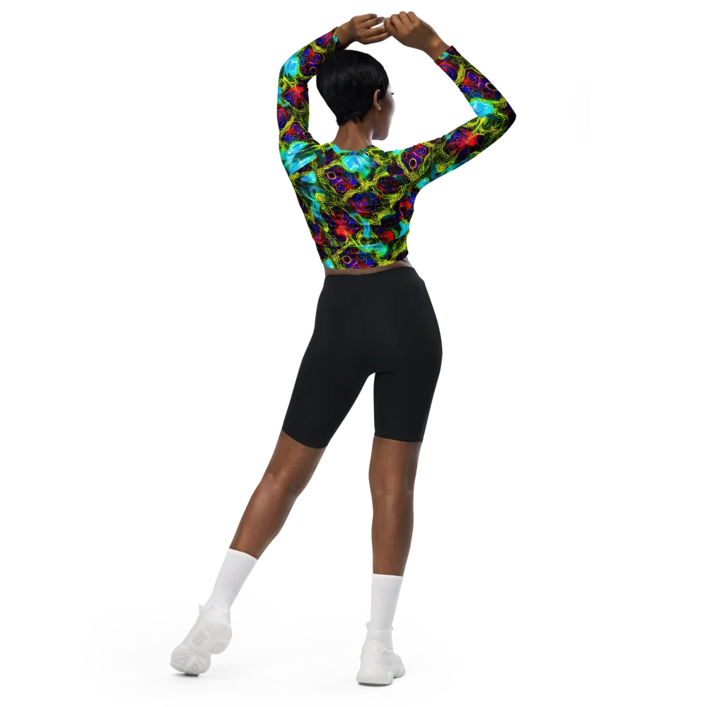 Chromatic Vines on Long Sleeve Crop Top — Back