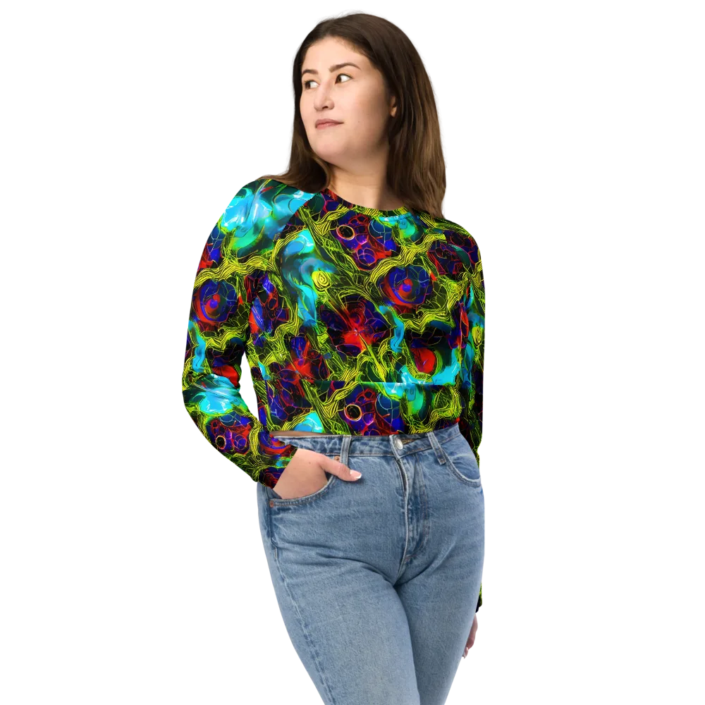 Chromatic Vines on Long Sleeve Crop Top — Front