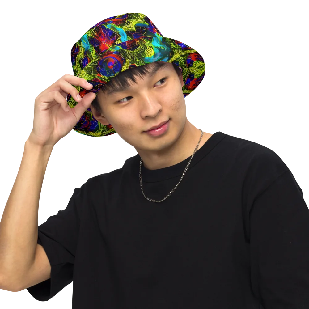 Chromatic Vines on Reversible Bucket Hat — Front Inside