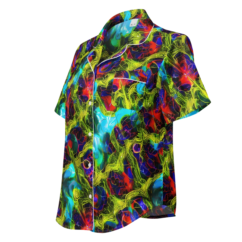 Chromatic Vines on Women's Short Sleeve Pajama Top — Left Front