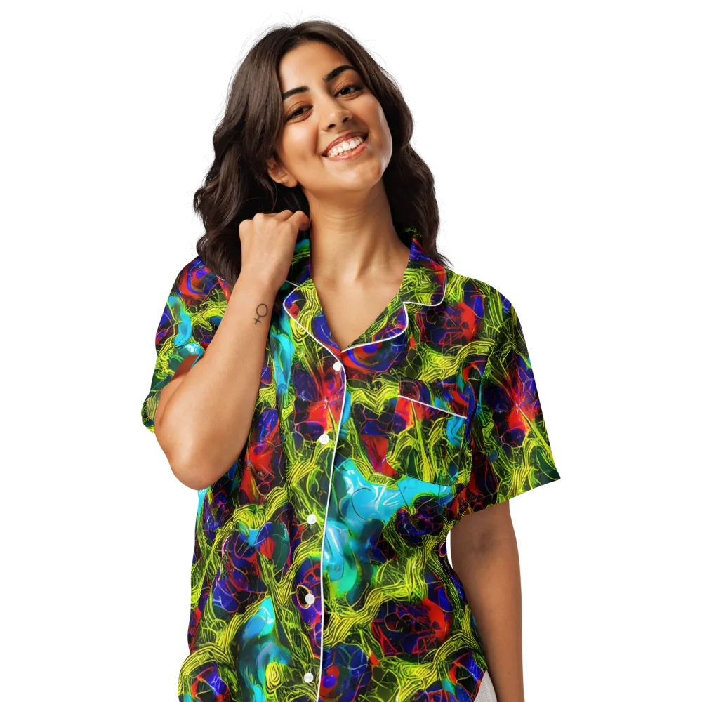 Chromatic Vines on Women's Short Sleeve Pajama Top — Front