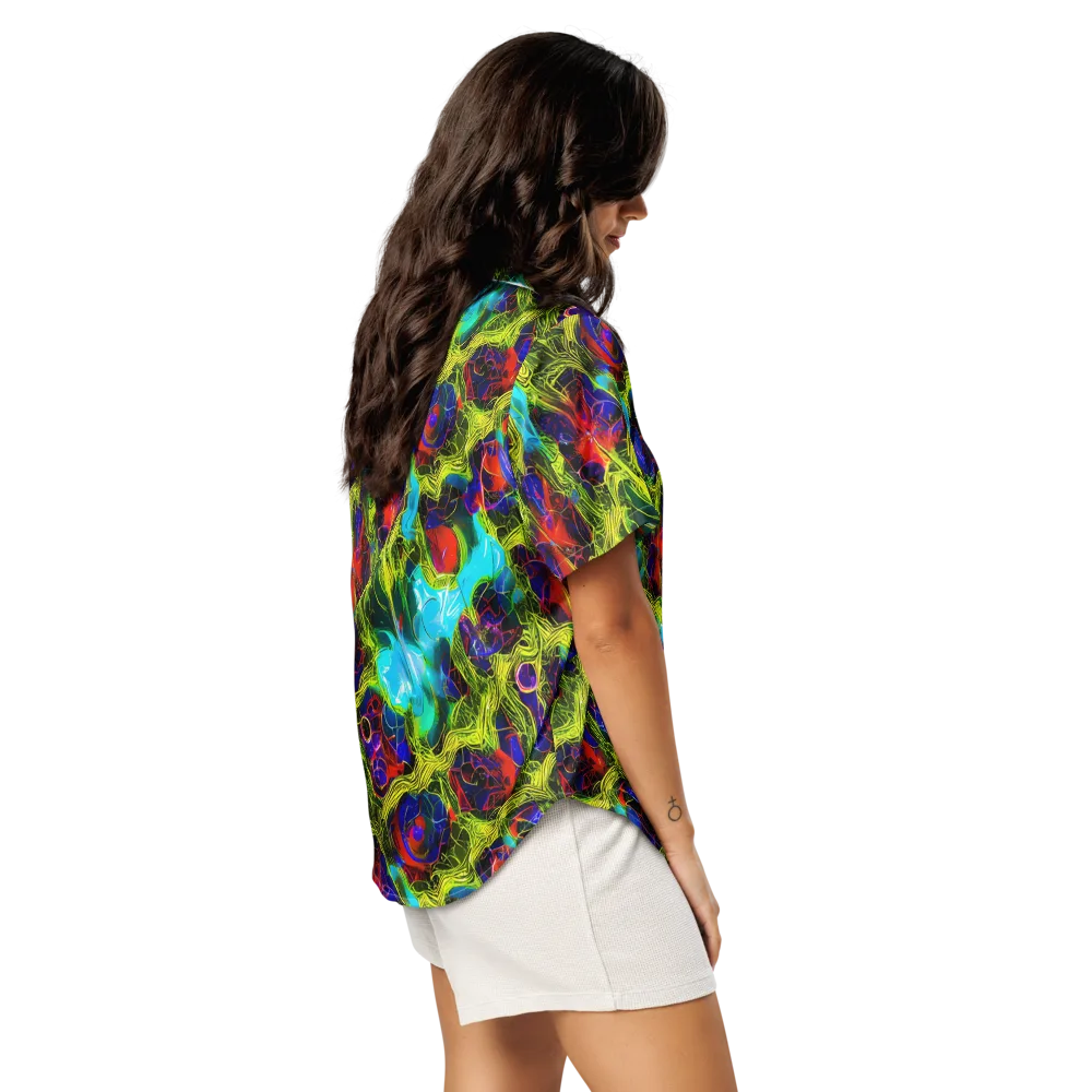 Chromatic Vines on Women's Short Sleeve Pajama Top — Right Back