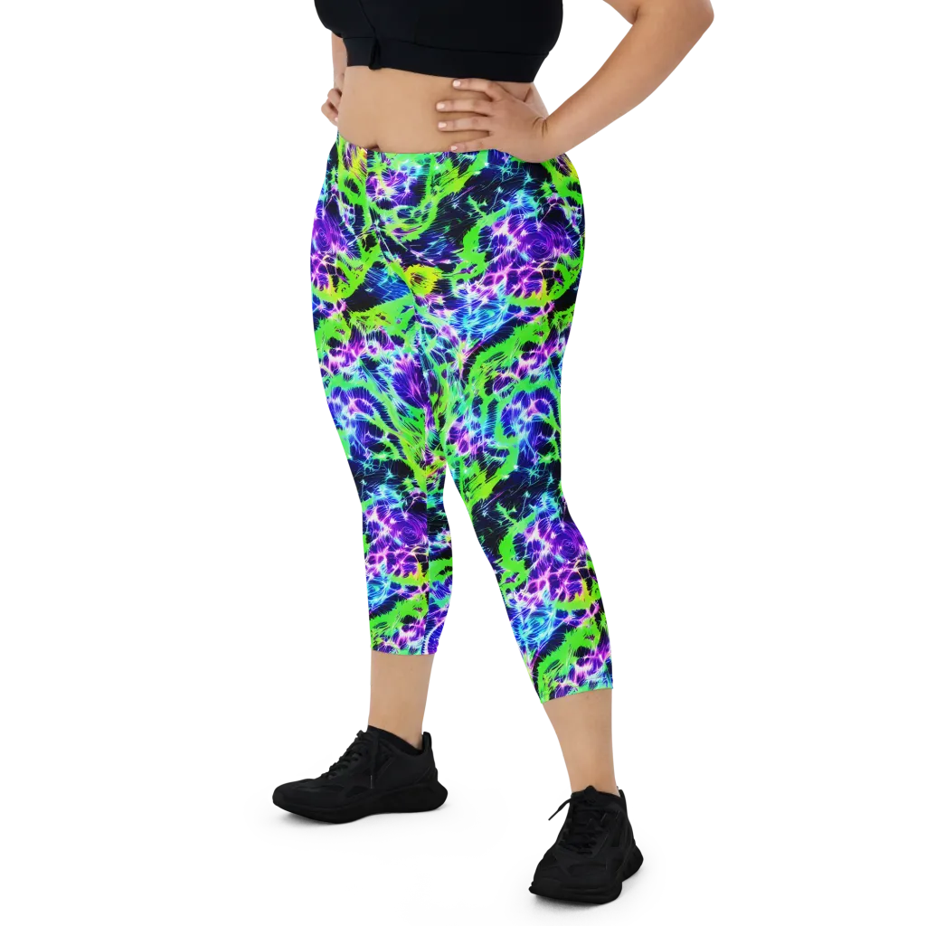 Plasma Spiral on Capri Leggings — Front