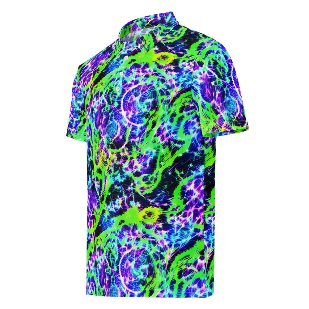Plasma Spiral on Men's Slim Fit Polo Shirt — Left Front