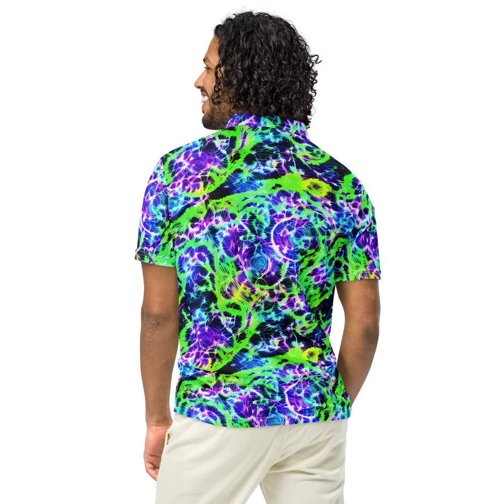 Plasma Spiral on Men's Slim Fit Polo Shirt — Back
