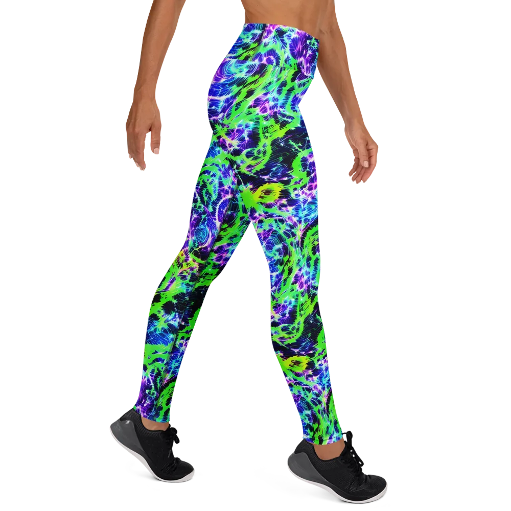 Plasma Spiral on Yoga Leggings — Right