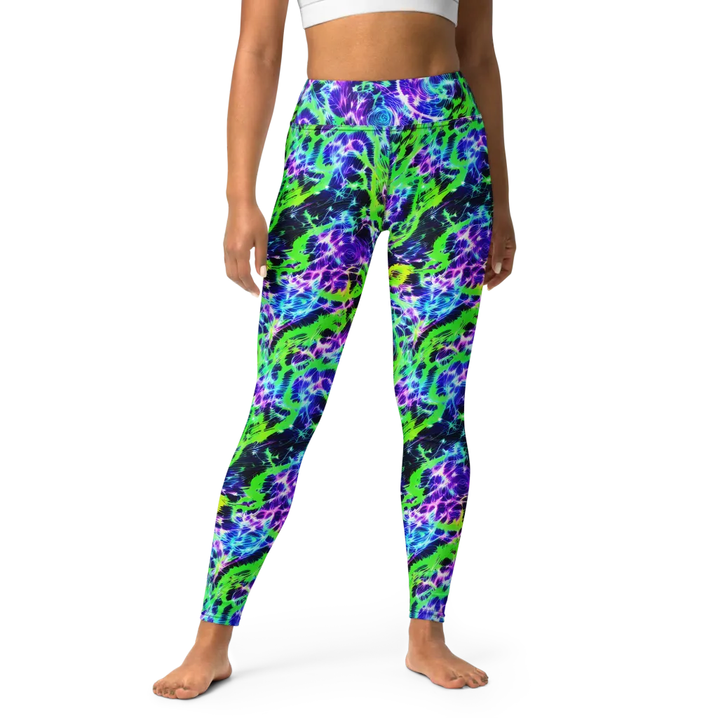 Plasma Spiral on Yoga Leggings — Front