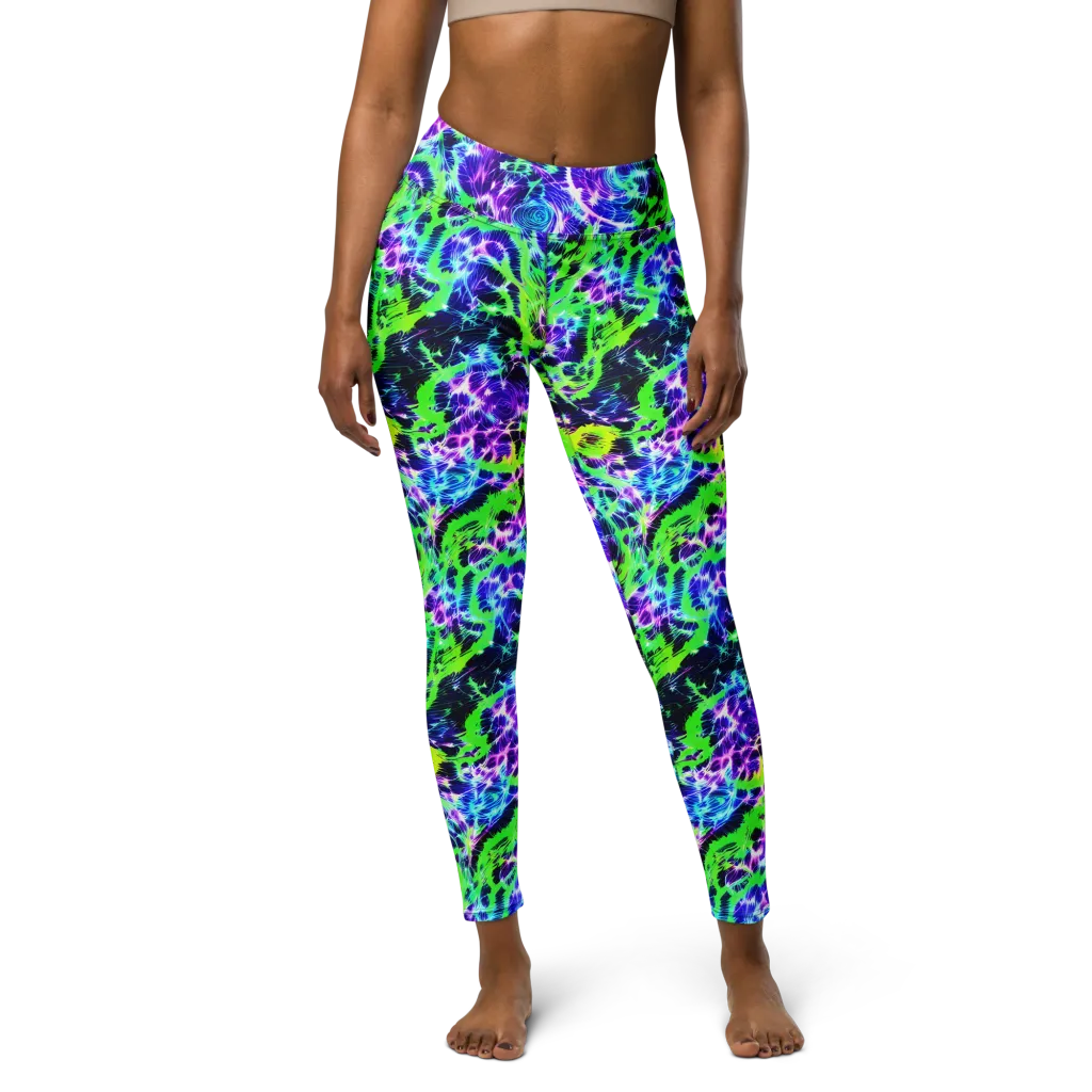 Plasma Spiral on Yoga Leggings — Front