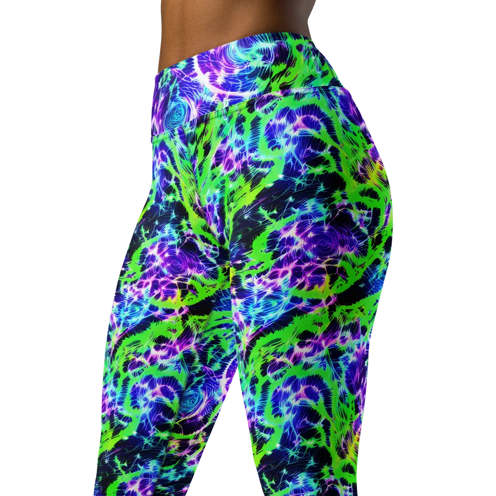 Plasma Spiral on Yoga Leggings — Left Front