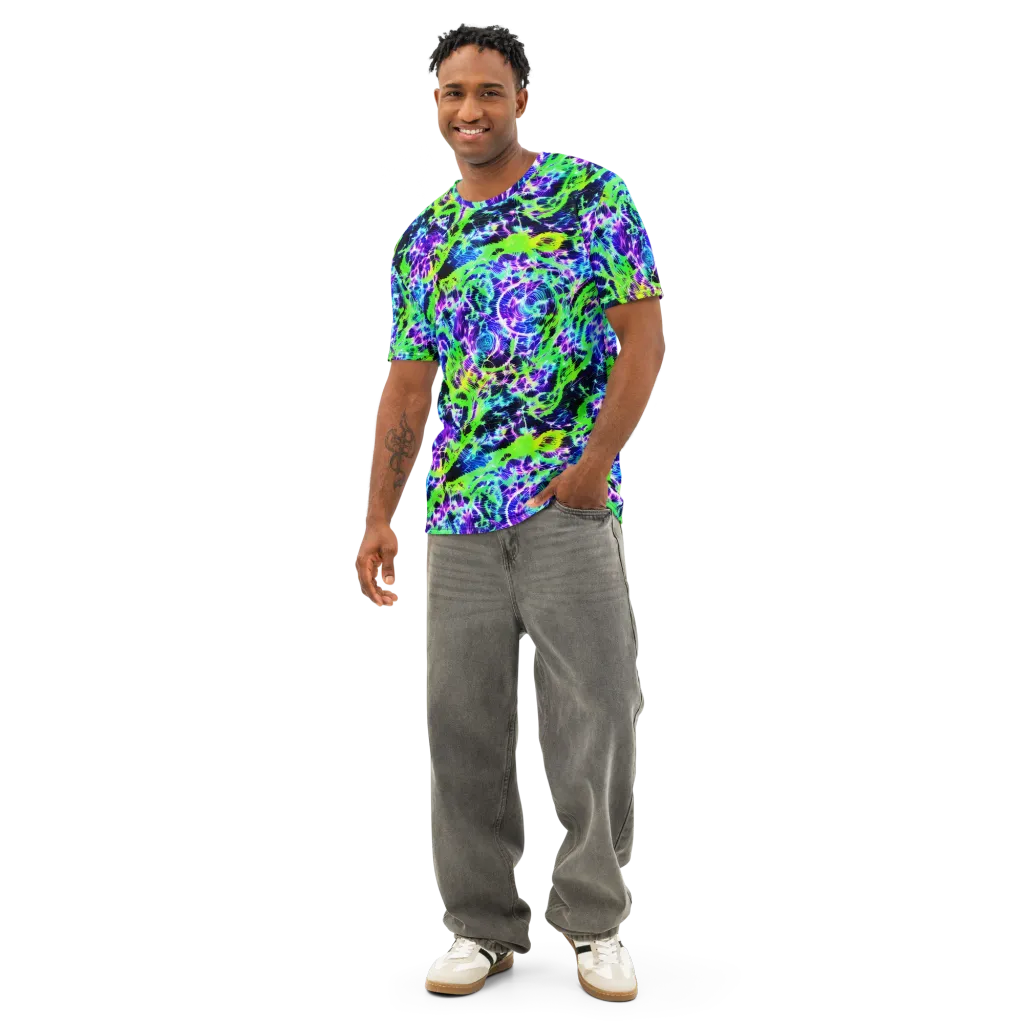 Plasma Spiral on Men's Cotton Crew Neck T-Shirt — Front