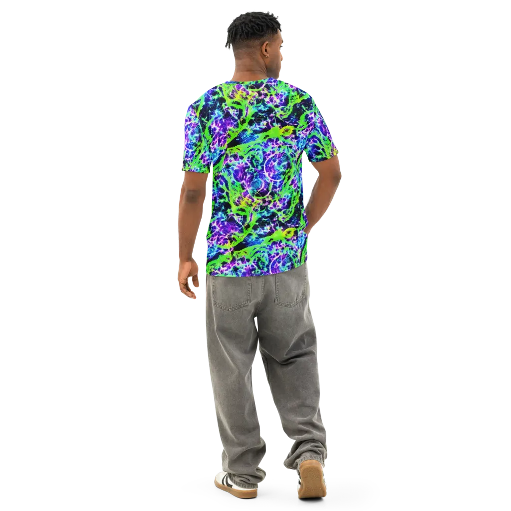 Plasma Spiral on Men's Cotton Crew Neck T-Shirt — Back