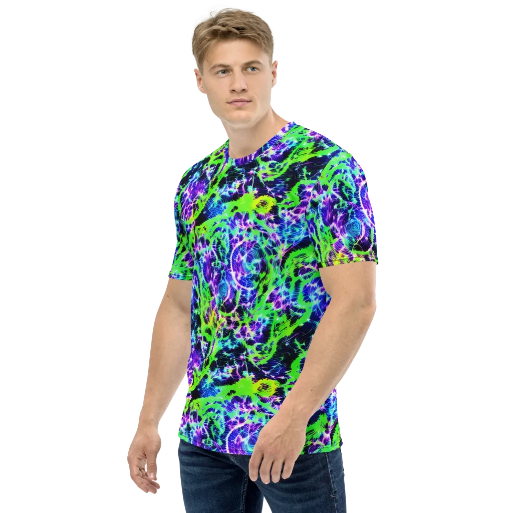 Plasma Spiral on Men's Crew Neck T-Shirt — Left